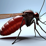 **

A mosquito with CRISPR-Cas9 technology targeting Dengue virus, highlighting gene editing.

**
