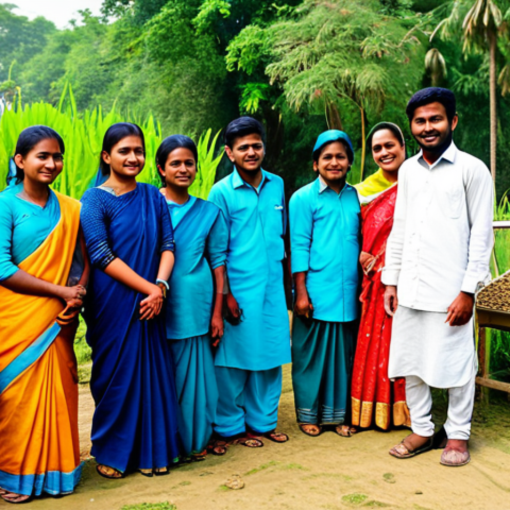 곤충 산업 전망 분석 - "A group of young adults in rural Bangladesh learning about insect farming. They are standing around...