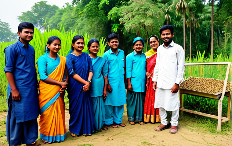 곤충 산업 전망 분석 - "A group of young adults in rural Bangladesh learning about insect farming. They are standing around...