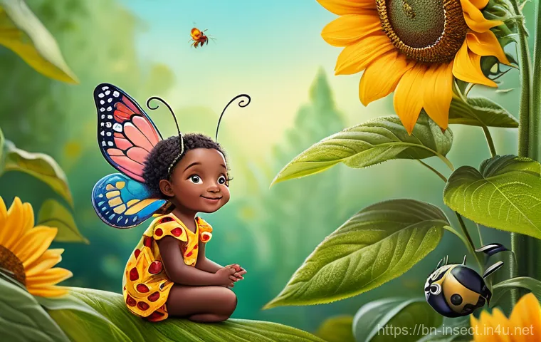 곤충 관련 서적 추천 - **Prompt 1: A Child's Enchanted Garden of Discovery**
    A bright, whimsical illustration of a curi...