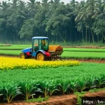 곤충과 농업 발전 - A vibrant rural agricultural field in Bangladesh during daytime, showcasing a healthy crop farm with...